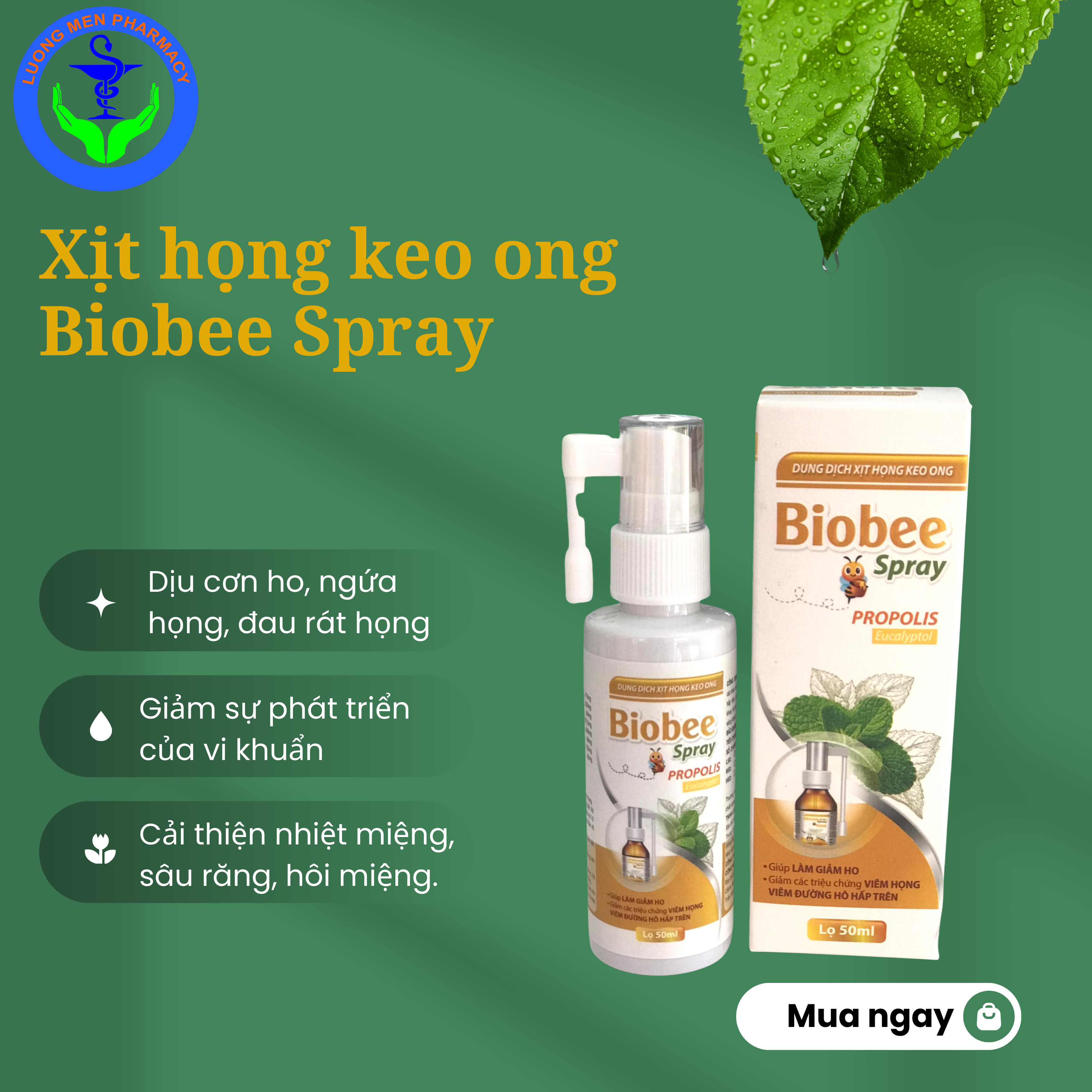 Xịt họng keo ong Biobee Spray (Lọ 50ml)